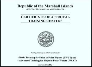 Подготовка судоводителей по Полярному кодексу в ГУМРФ имени адмирала С.О.Макарова получила признание Администрации Маршалловых островов